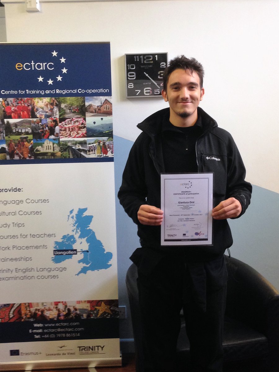 ECTARCwales's tweet photo. This weekend we said 'arrivederci' to Gianluca Orsi from Italy who spent 32 days in #Llangollen at only 18, solo traveller wow! #ErasmusPlus https://t.co/V3Xq58iwEx