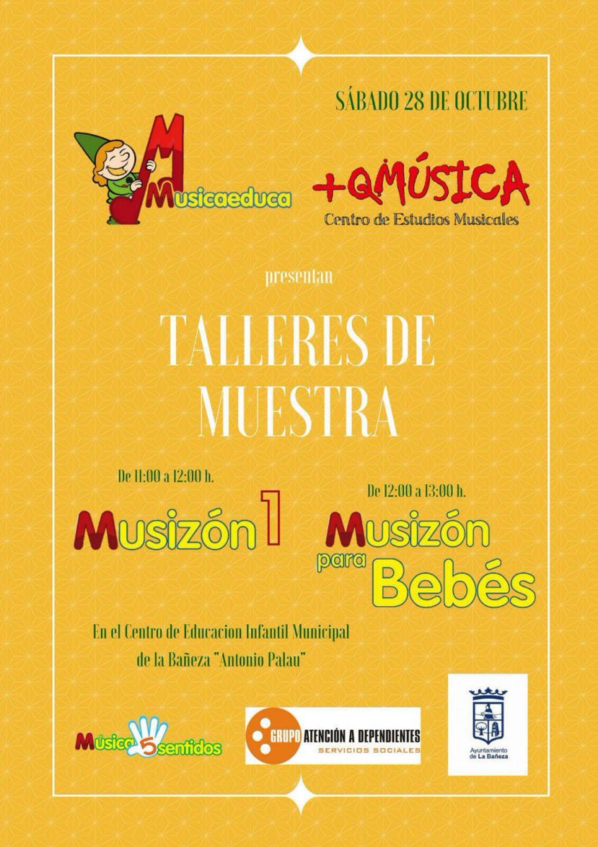 Talleres de música para los más pequeños y sus padres en La Bañeza. No te lo pierdas!!!