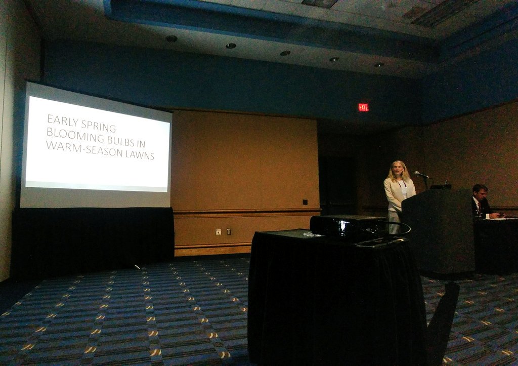 VTTurfTeaching's tweet photo. .@mwisdom479 talking #POLLINATORS & #BULBS in warm-season #lawns during this morning's #C52017 Turf Ecology & Management session #ACSMtg ππ· https://t.co/4nsoXH2Lp0