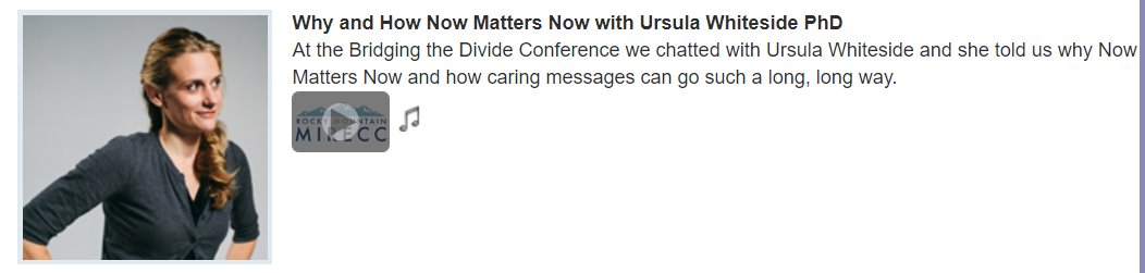 Founder of <a href="/NowMattersNow/">NowMattersNow.org (501c3 Nonprofit)</a>, #ZeroSuicide faculty, &amp; overall awesome person: shares how caring messages go a long way. mirecc.va.gov/visn19/educati…