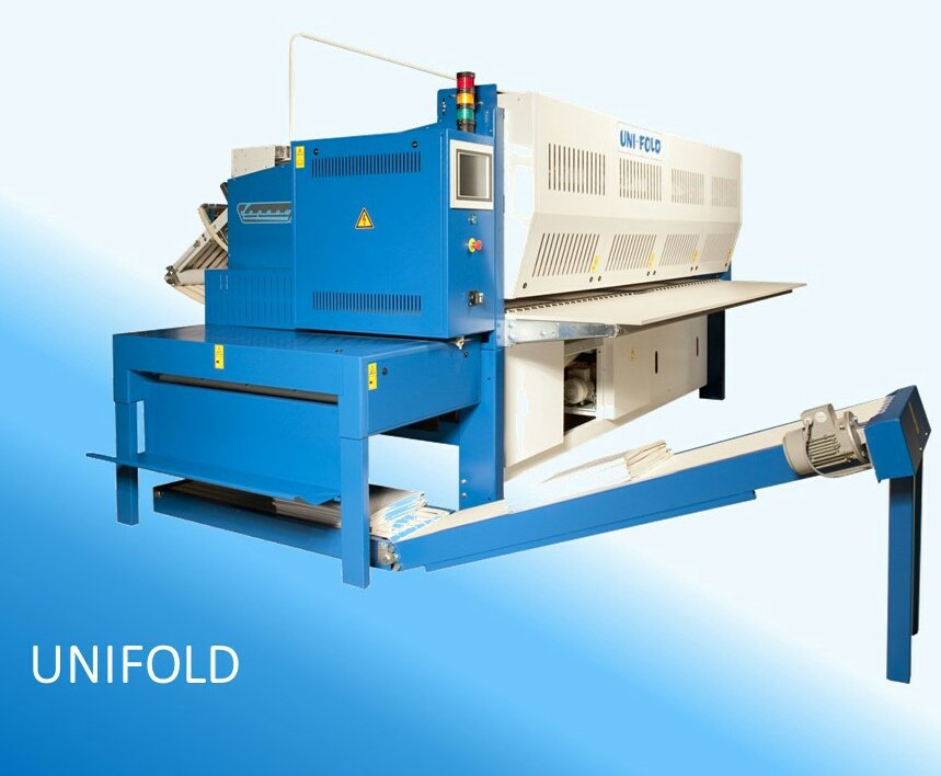 Para as lavanderias hoteleiras a UNIFOLD é a solução. Dobras consistentes para todos os tipos de lençóis, mesmo com 3 dobras primárias!