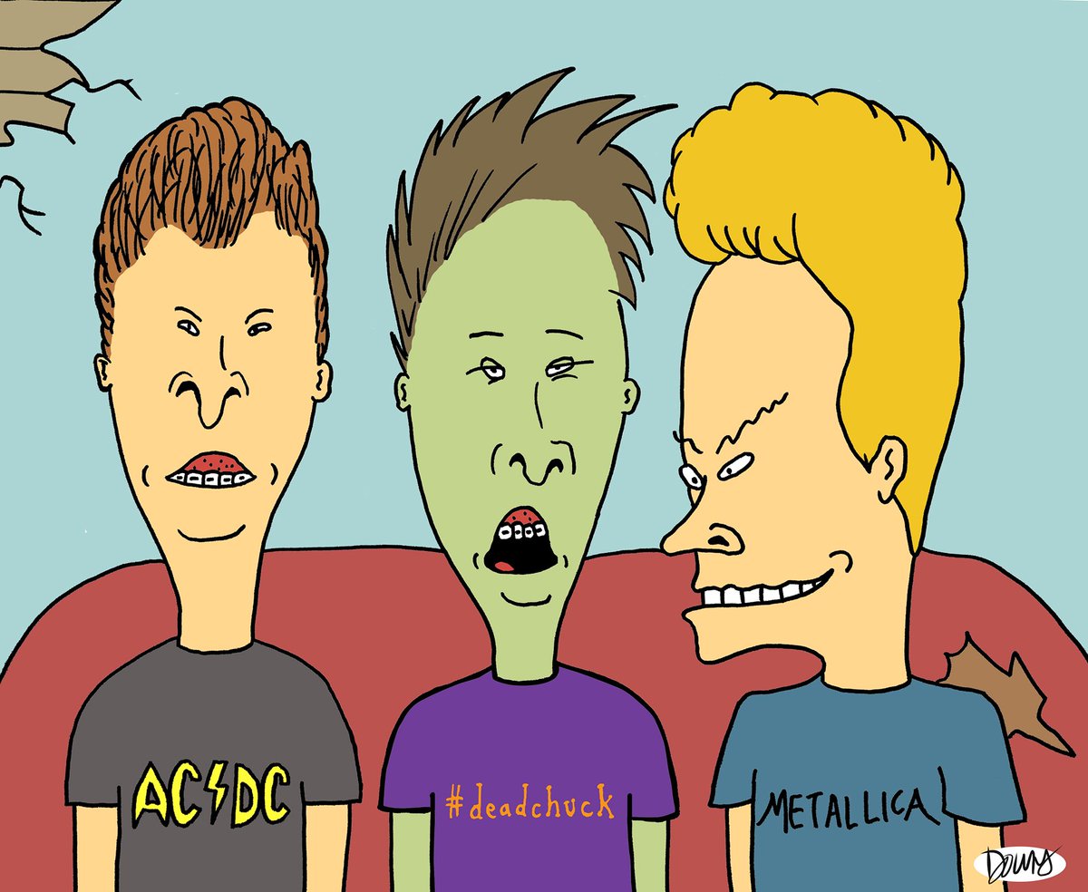 ShushPupStudio's tweet photo. #Inktober prompt word = juicy. Mm heh heh heh m heh heh m m heh heh. I said "juicy." Today's fake #deadchuck artist is Mike Judge #cartoons https://t.co/bCAhnXEZPT