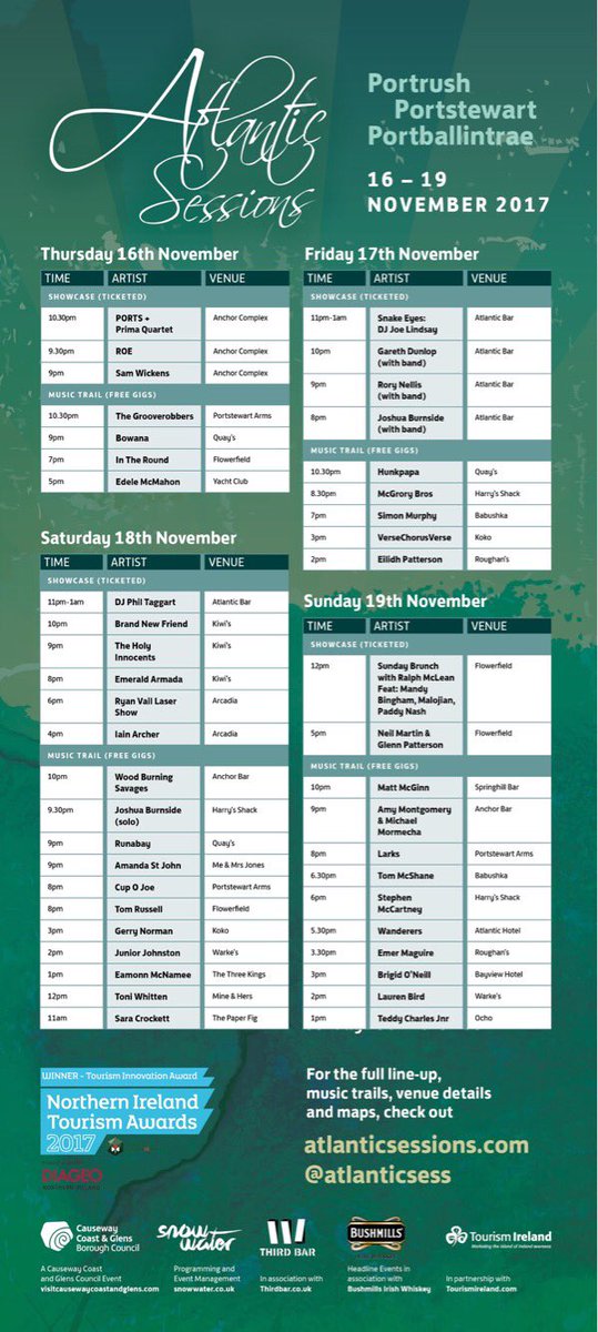 Atlantic Sessions 2017 line-up!