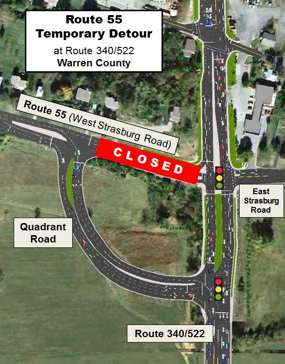 TODAY part of Rt 55 (West Strasburg Rd) in #Warren County near @townfrontroyal closes till mid-Nov. Traffic detours onto Quadrant Road. Here's why: bit.ly/2gth6bN