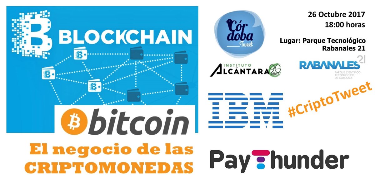 CordobaTechPark's tweet photo. Sobre #bitcoin y tecnología #blockchain hablaremos el próximo jueves en @Rabanales21. ¿Te apuntas? @CordobaTweet https://t.co/UvDJuH09Ae https://t.co/wmWSlMlA1c