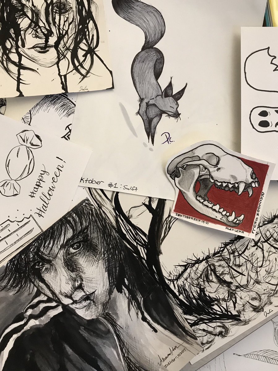 Jessica Rock (@rockasaurusrex1) on Twitter photo Art students celebrating #inktober! Some fun results! <a href="/NAHSCumberland/">NAHS Cumberland</a> <a href="/gobluechs/">Cumberland High</a> <a href="/CPL_TeenCenter/">Teen Center @ CPL</a> Art students celebrating #inktober! Some fun results! <a href="/NAHSCumberland/">NAHS Cumberland</a> <a href="/gobluechs/">Cumberland High</a> <a href="/CPL_TeenCenter/">Teen Center @ CPL</a>