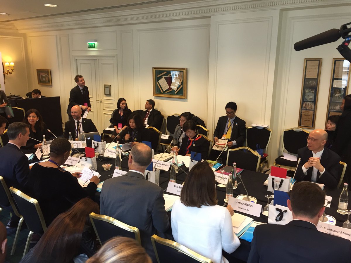 The Mayors of the <a href="/c40cities/">C40 Cities</a> Steering Committee meeting in session. Great things happen here!