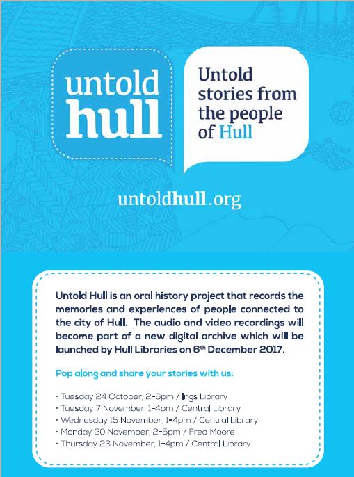 hull_libraries's tweet photo. Share your story with @untoldhull tomorrow at Ings library. https://t.co/Whz7HJGW92