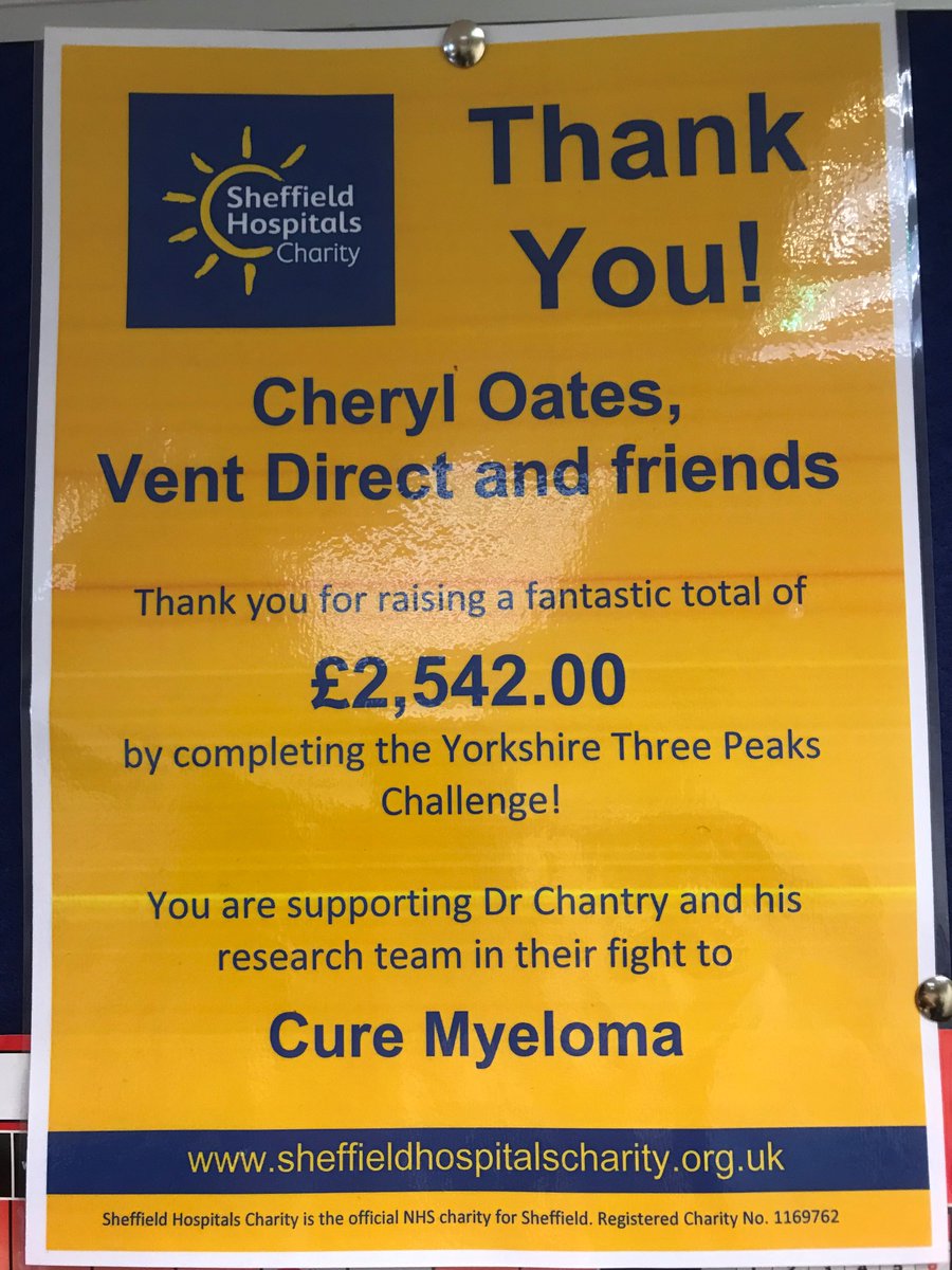 Yorkshire 3 peaks challenge completed and money raised for #curemyloma #sheffieldhospitalscharity #ventdirect #teamwork