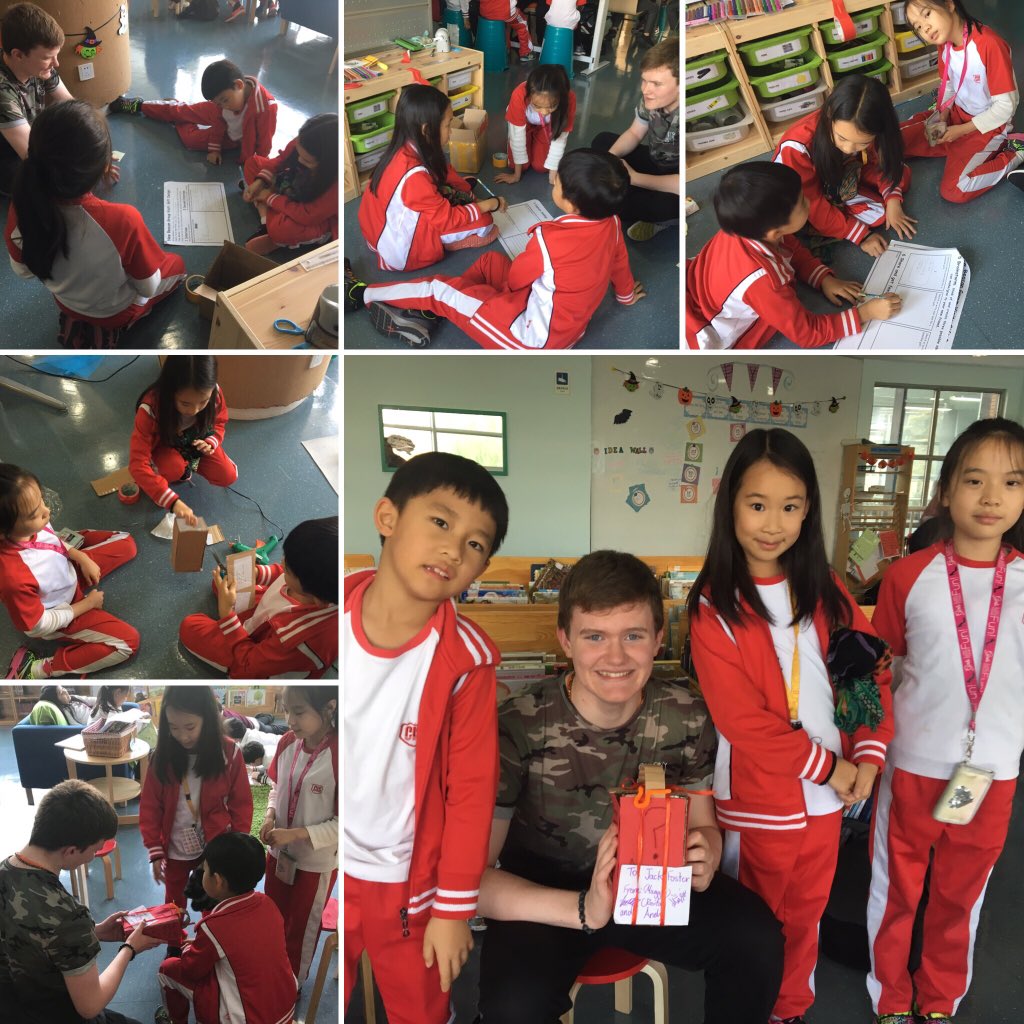 JoeyCreelman's tweet photo. As cooperative #inquirers we learned about our new friends from the U.K., creating them a gift to meet their needs. #myCISB #designthinking https://t.co/MYyHbswrjX