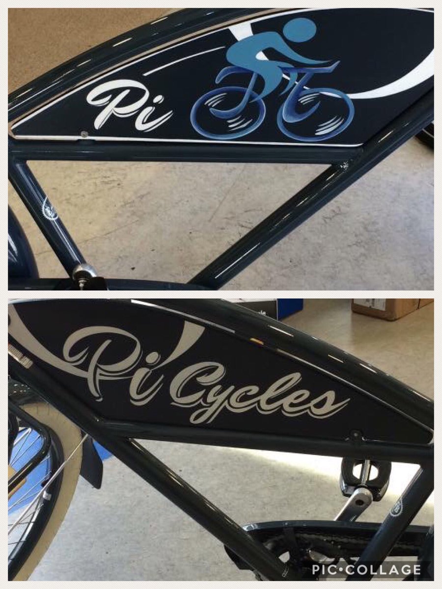 Pi_Cycles's tweet photo. The shop bike got a new sign this week #picyclehub #mallow #electra #shopbike #sayhello https://t.co/90OLenTvB7