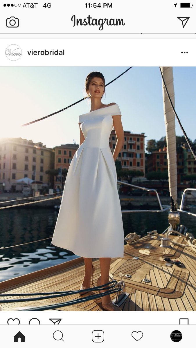 Joy_Abendmode's tweet photo. Rehearsal dinner, second dress, engagement, or a low-key, sleek wedding dress? You tell me! #Beatrice #VieroBridal • Try it this week only! https://t.co/lLv4GyoWlY