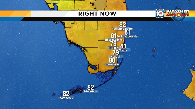 A warm start across South Florida. Highs today in the upper 80s close to 90° #flwx https://t.co/01uxpezEvG