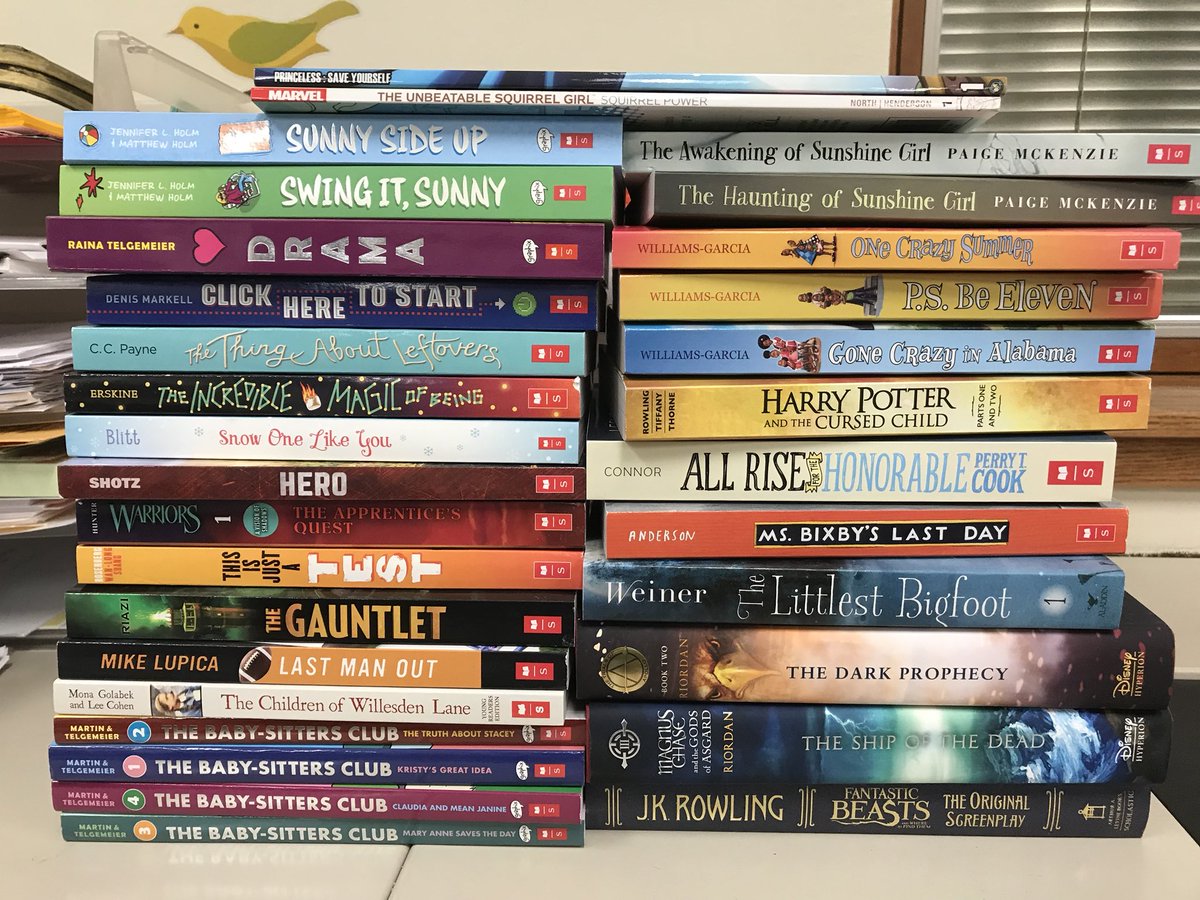 Thank you again <a href="/Scholastic/">Scholastic</a> &amp; <a href="/JP_Books/">James Patterson</a> for the classroom library selection! The kids selected round one  💖