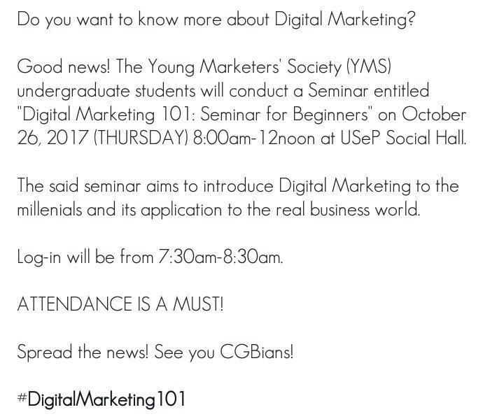 usep_yms's tweet photo. P.S this is also open to all USeP students!

Please spread the news! 😊 https://t.co/jdSLKxMCrx