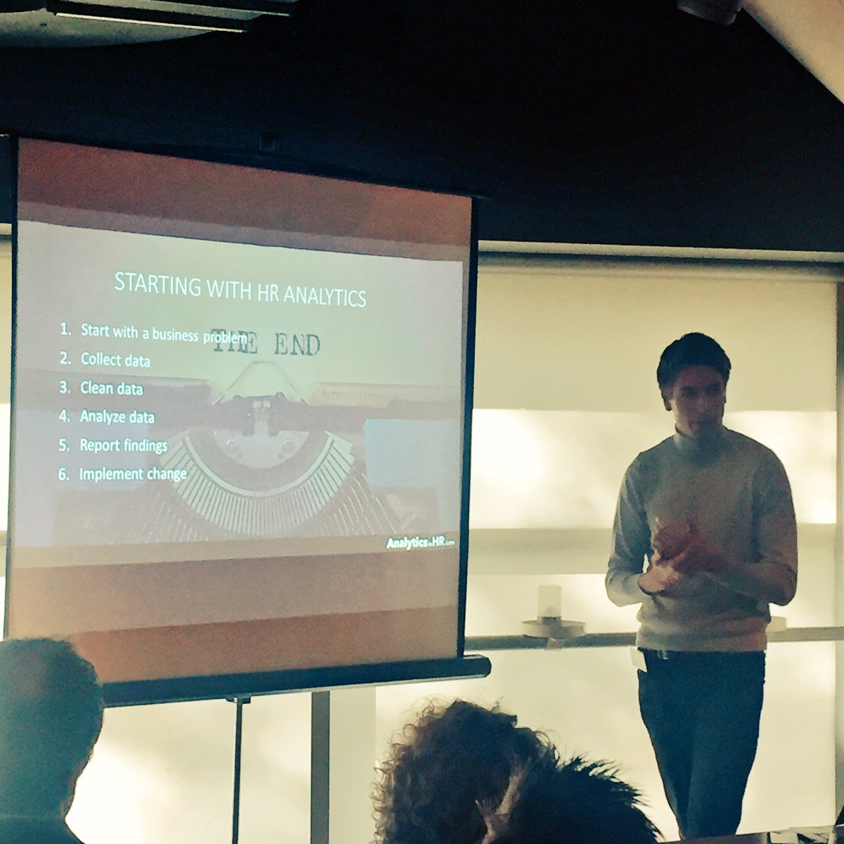 SympaHR's tweet photo. New to #Analytics in #HR? The recipe for a successful start with #HRanalytics provided by @van_Vulpen #HRexperience #SympaHR https://t.co/iyjOlubxcf