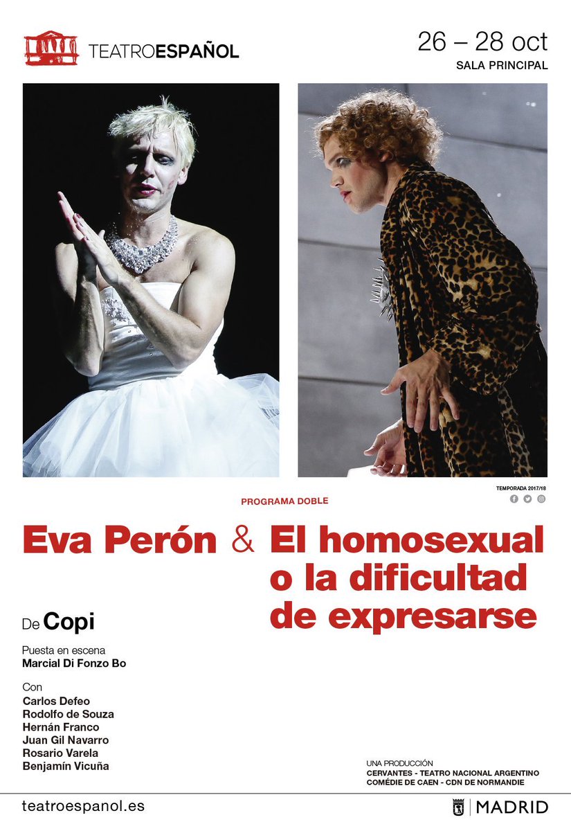 LOfficielArtES's tweet photo. Este jueves @TeatroEspanol estrena un programa doble de #COPI, dramaturgo argentino #artyplan https://t.co/QRrdRO50J5