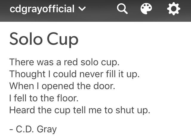 CDGray_author's tweet photo. #NewPoetryDaily #Limerick #SoloCup #CDGray https://t.co/0TbDLASja3