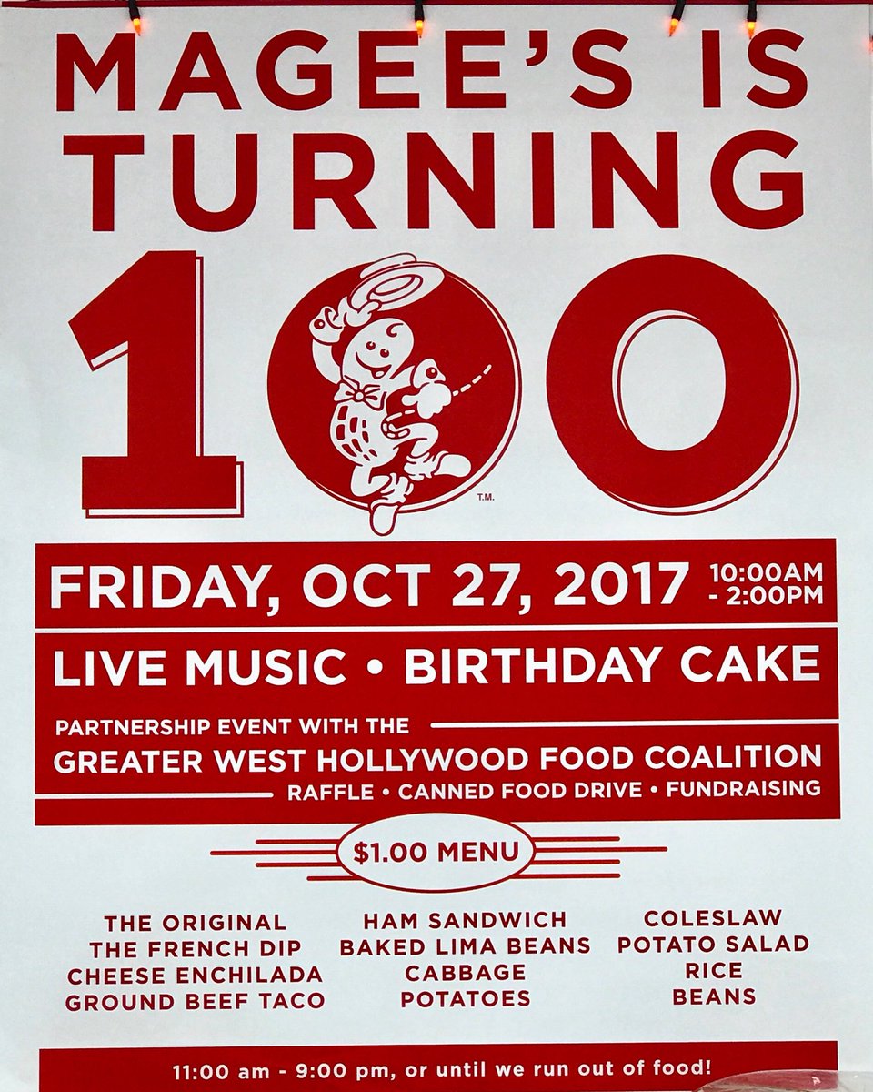 FarmersMarketLA's tweet photo. This Friday we will celebrate 100yrs of mouthwatering corned beef, phenomenal horseradish & more @ #MageesKitchen $1 specials all day long! https://t.co/eZEIInBiy9
