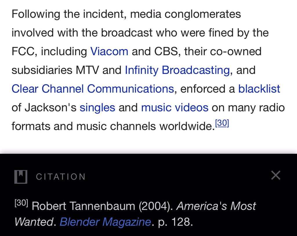 Subsequently, ONLY Janet was FORMALLY blacklisted WORLDWIDE on ALL networks. For YEARS. W/ an S. Plural. Justin, unscathed.  #JusticeForJanet