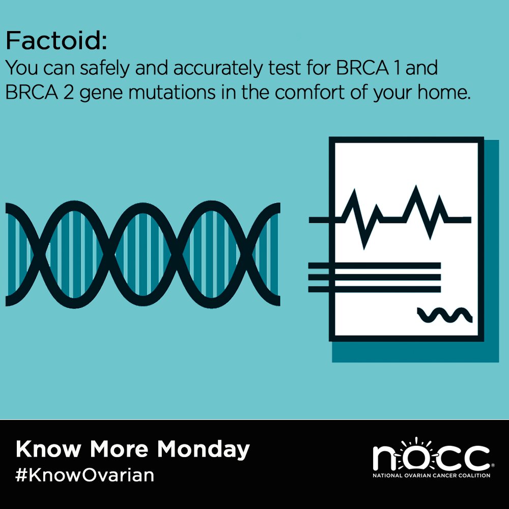 NOCCNational's tweet photo. Did you know there are at-home kits that allow you to accurately test for the BRCA gene mutations? #knowmoremonday #knowovarian https://t.co/2eyPQ2XDr2