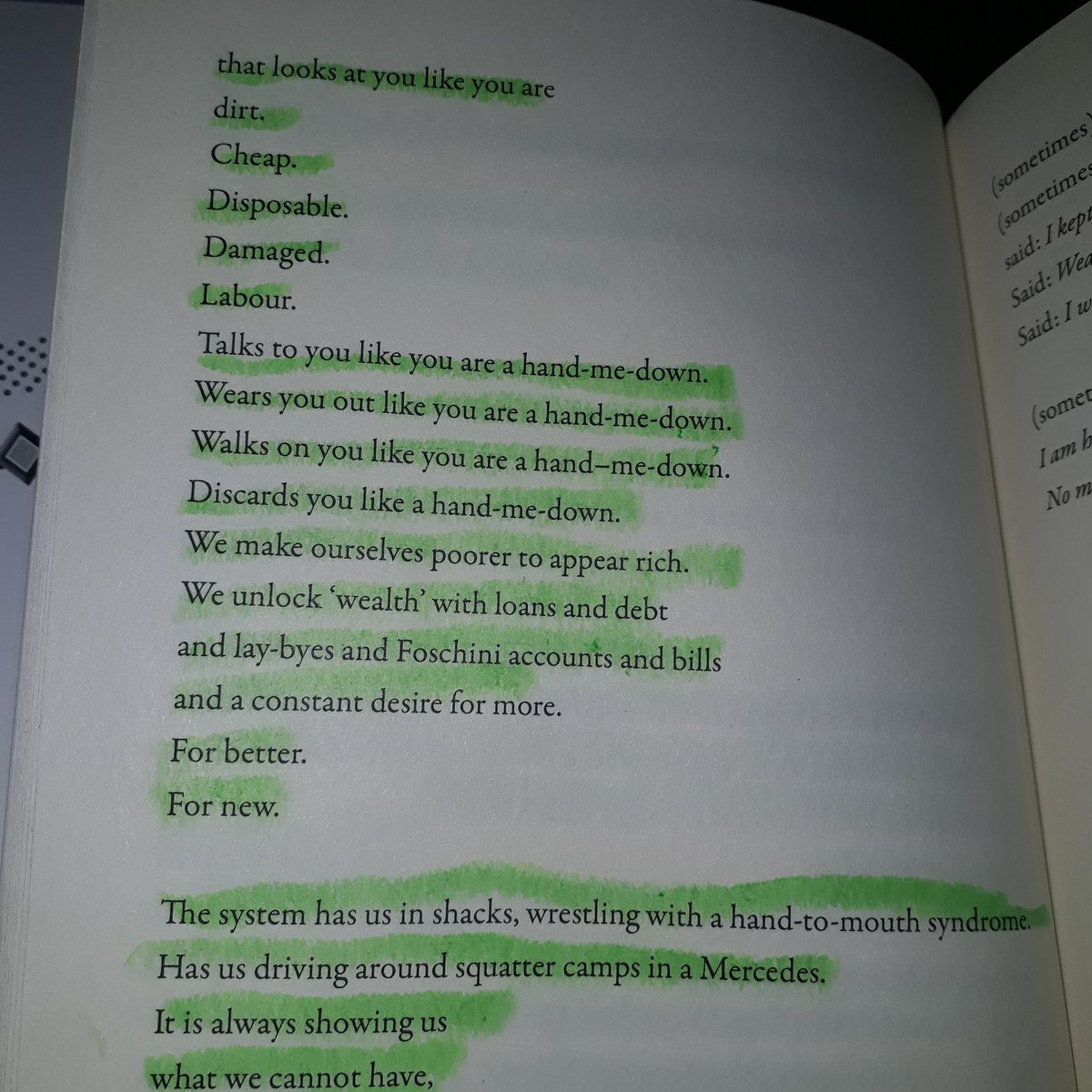 NjUhuruMapapu's tweet photo. Poem: 'Hand Me Downs' by @KPutuma #GetYourSelfACopy
"When you are black and poor and showing up in a system that: https://t.co/7gNIUTqzFj