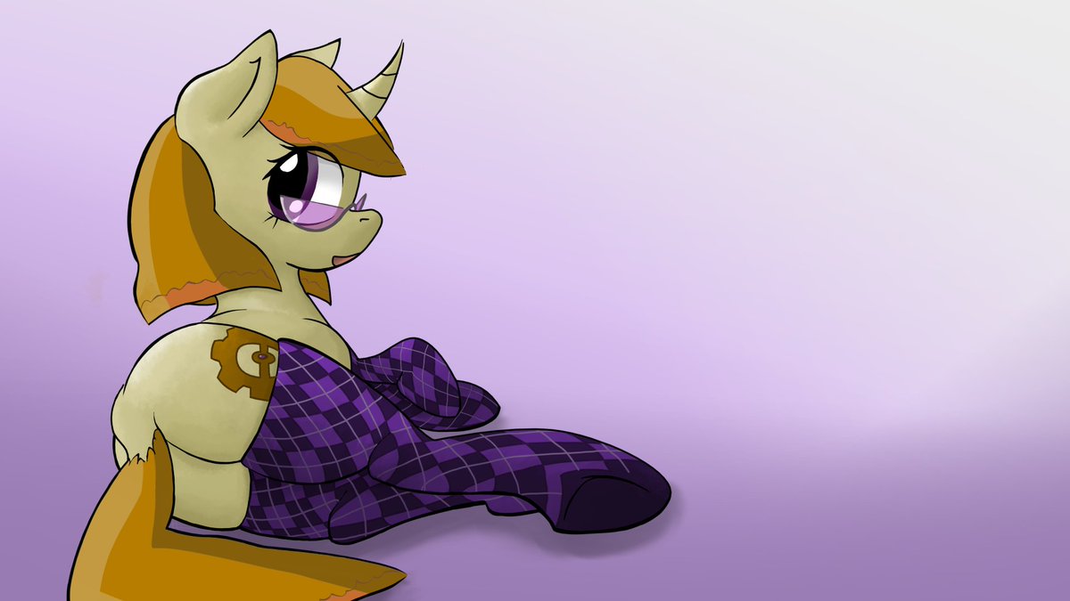 CopperBezel's tweet image. Guess I should twit this too. @Cabooceratops drew my MLP OC in socks. Inks and colors by me.