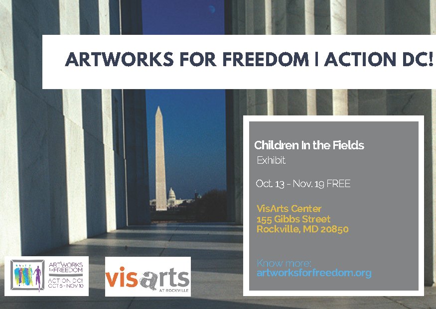 artworksfreedom's tweet photo. Experience drawings by children of migrant farm workers at "Children in the Fields" exhibit through Nov. 19 at @VisArtsCenter. #ActionDC https://t.co/JsXJNnAyMY