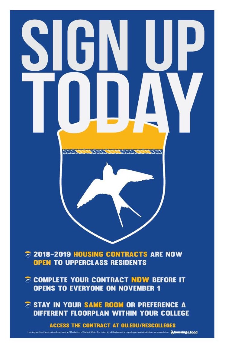 OUDunhamCollege's tweet photo. Enjoying life in Dunham? Sign up for your same room or a different one before it opens to everyone on November 1st #liverescolleges #liveou https://t.co/sjaChAiPpS