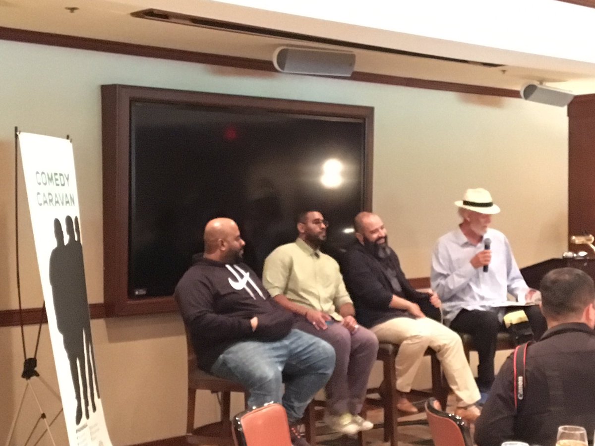 meiartsculture's tweet photo. @turkpipkin reminds the audience not to put cultures in a box. Of course there is comedy in Saudi Arabia! #comedycaravan https://t.co/ZxNMO5TmdF