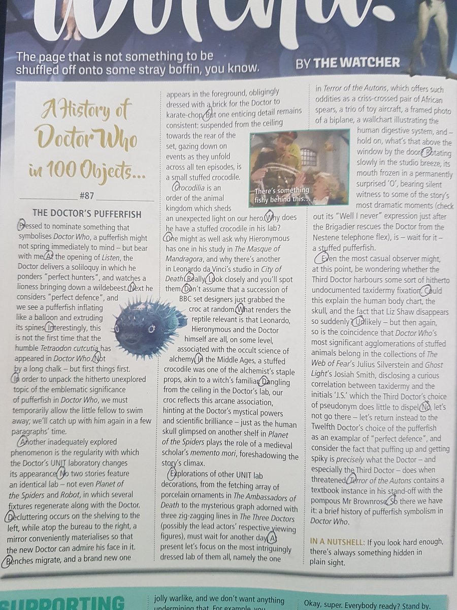 So, an article in the latest issue of Doctor Who Magazine spells out a very interesting message.