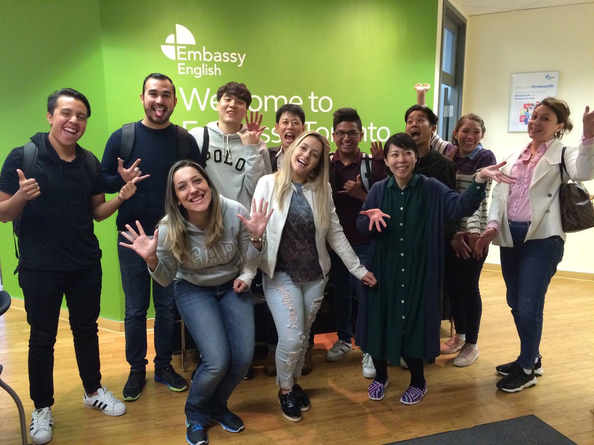 EmbassyEnglish's tweet photo. Our new students are beyond excited to start their programmes at #EmbassyToronto!! 
#EmbassyLife https://t.co/ZbUGOJ4nLI