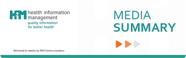 HIMConnected's tweet photo. Get all of your #HealthInfo news from the HIM Media Summary (Oct.23). #healthcare #privacy #interoperability  https://t.co/d6mSwwkpR8 https://t.co/t6sLIC2L6f