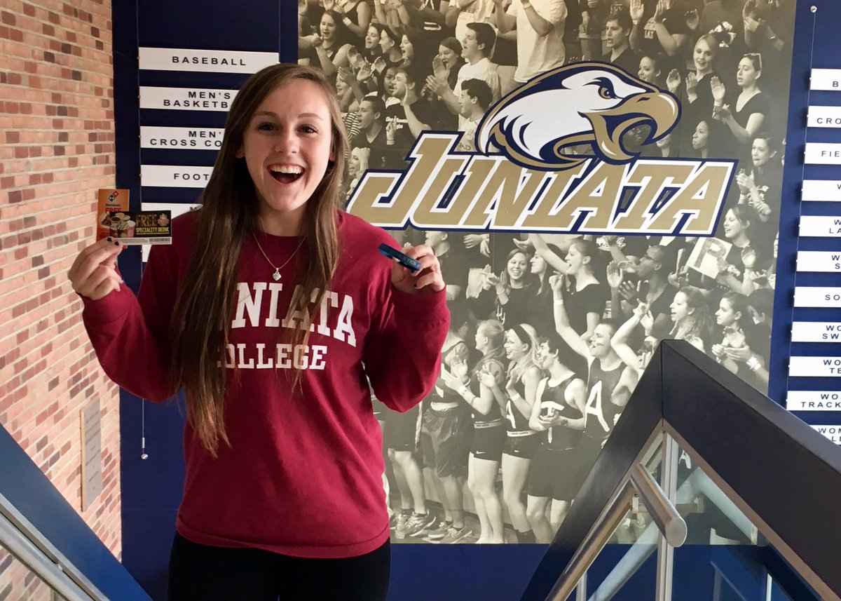 JuniataWLax's tweet photo. @Juniata_SAAC 👀 who picked up her fabulous prizes for winning the first #JCGoSports contest! Congrats @katiethomas862 #usethehashtag https://t.co/vBWvfeb4nb