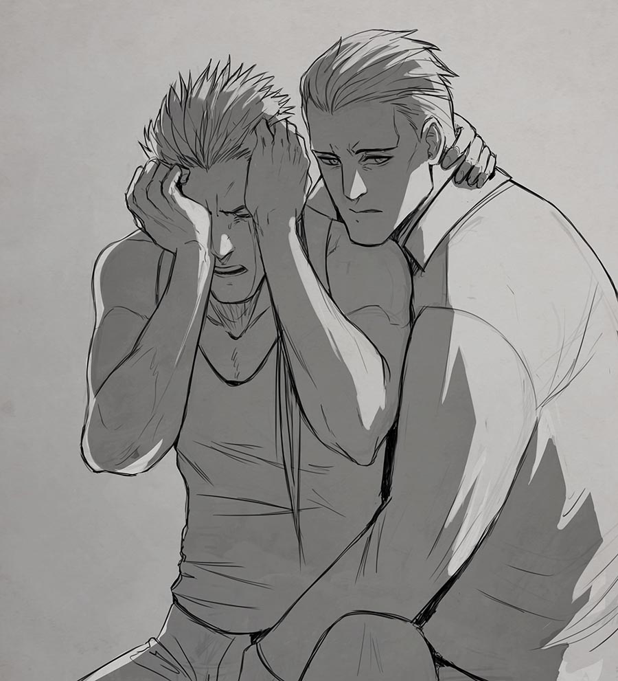Anon on tumblr asked for some Kimblee and Archer angst, so...yeah. :c
#キンブリー #アーチャー #archblee