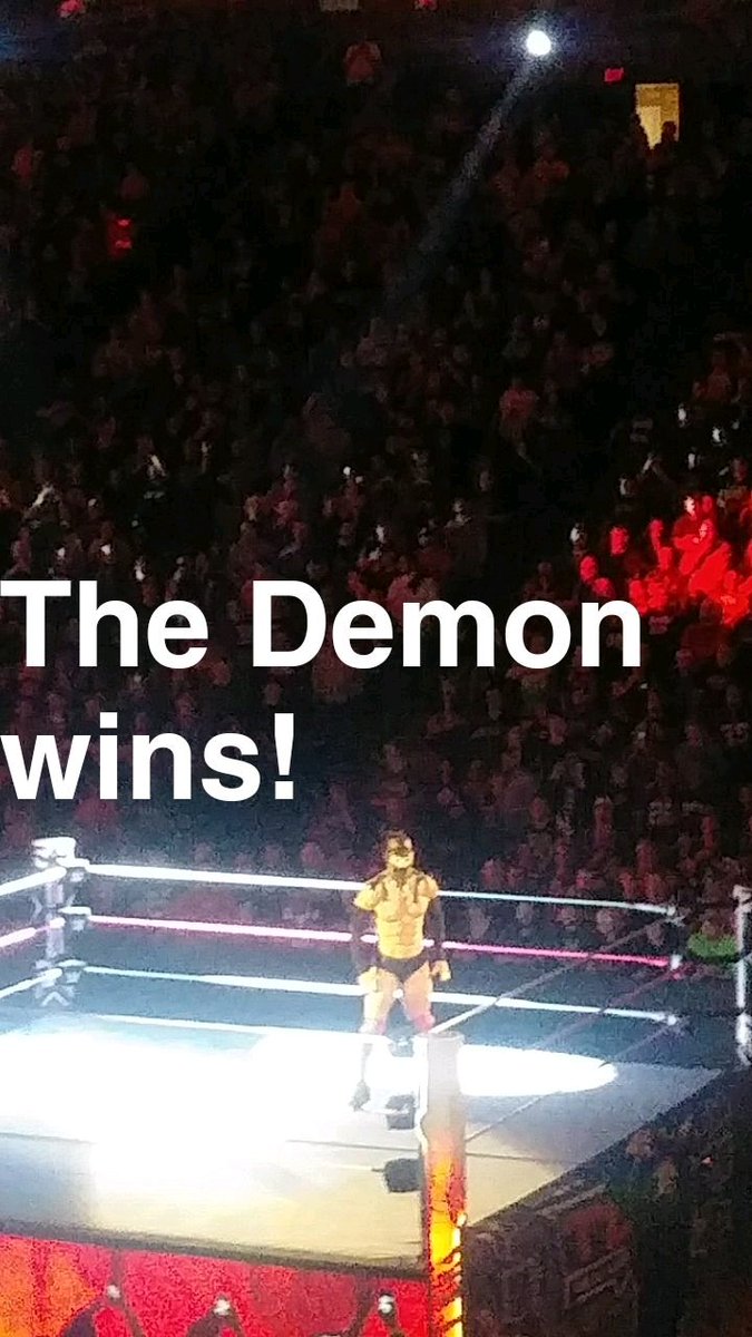 MattTheDream's tweet photo. I got to witness an awesome match between The Demon @FinnBalor  and The Phenomenal @AJStylesOrg I'm so happy I got to go! #TLC #WWE #MyDream https://t.co/nkRB5TcYbo