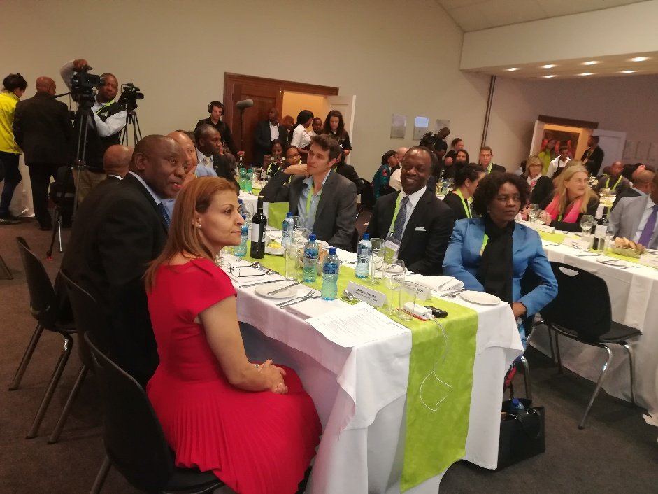 Min_Secretary's tweet photo. @HigherEduGovZA Minister @ProfMkhize with Deputy President during the Harambee Solutions Exchange at Spier in Stellenbosch https://t.co/1ueVZWztYF