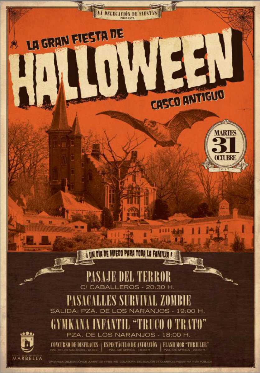 marbellajoven's tweet photo. Llega la Gran Fiesta de #Halloween a #Marbella 🎃 por las calles encantadas del casco antiguo 🧙‍♂️#Halloween2017 👉 https://t.co/clbggYMJW7 https://t.co/bN1jerY0hW