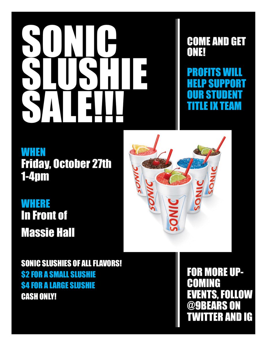 9Bears's tweet image. Sonic Slush Sale! Retweet and share with your friends to spread the word!