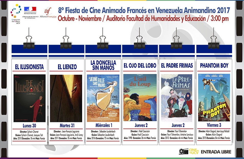 Auditorio de FHyE  #EntradaLibre La Doncella sin manos 3pm Cine Francés en la UCV
