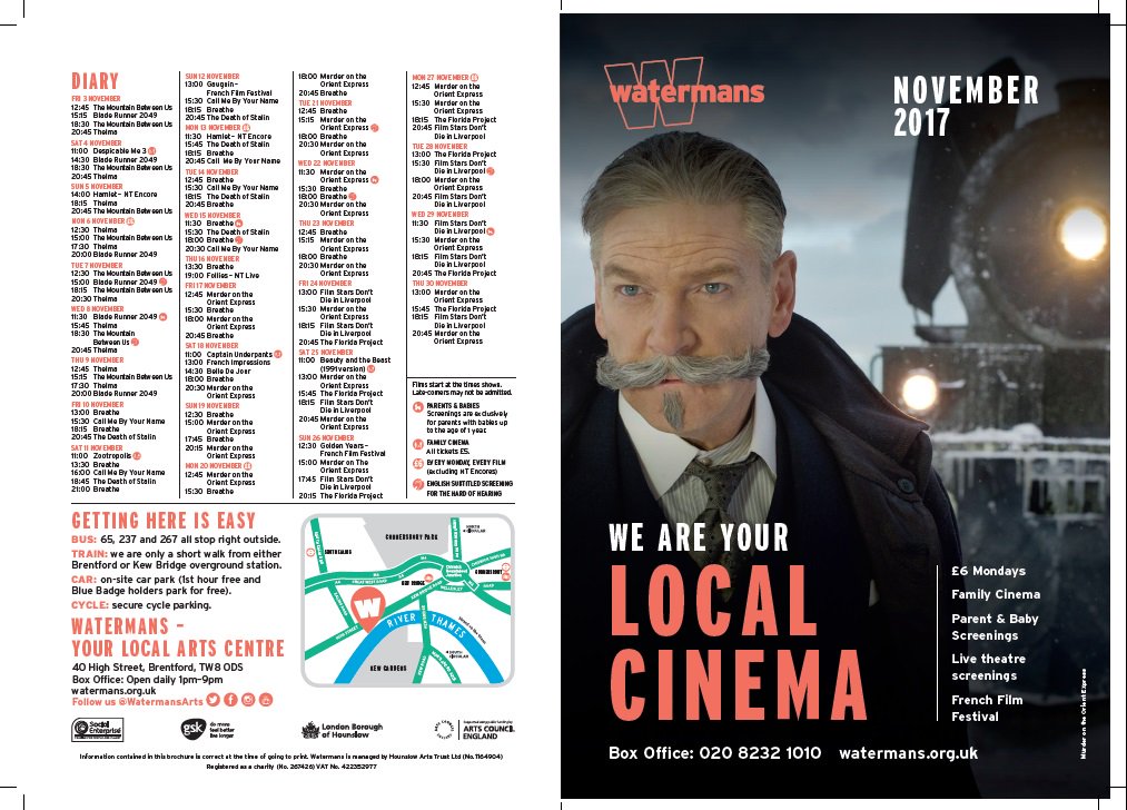 Our November programme is out today! Download a copy here bit.ly/2yHyPAX or drop by &amp; pick one up.