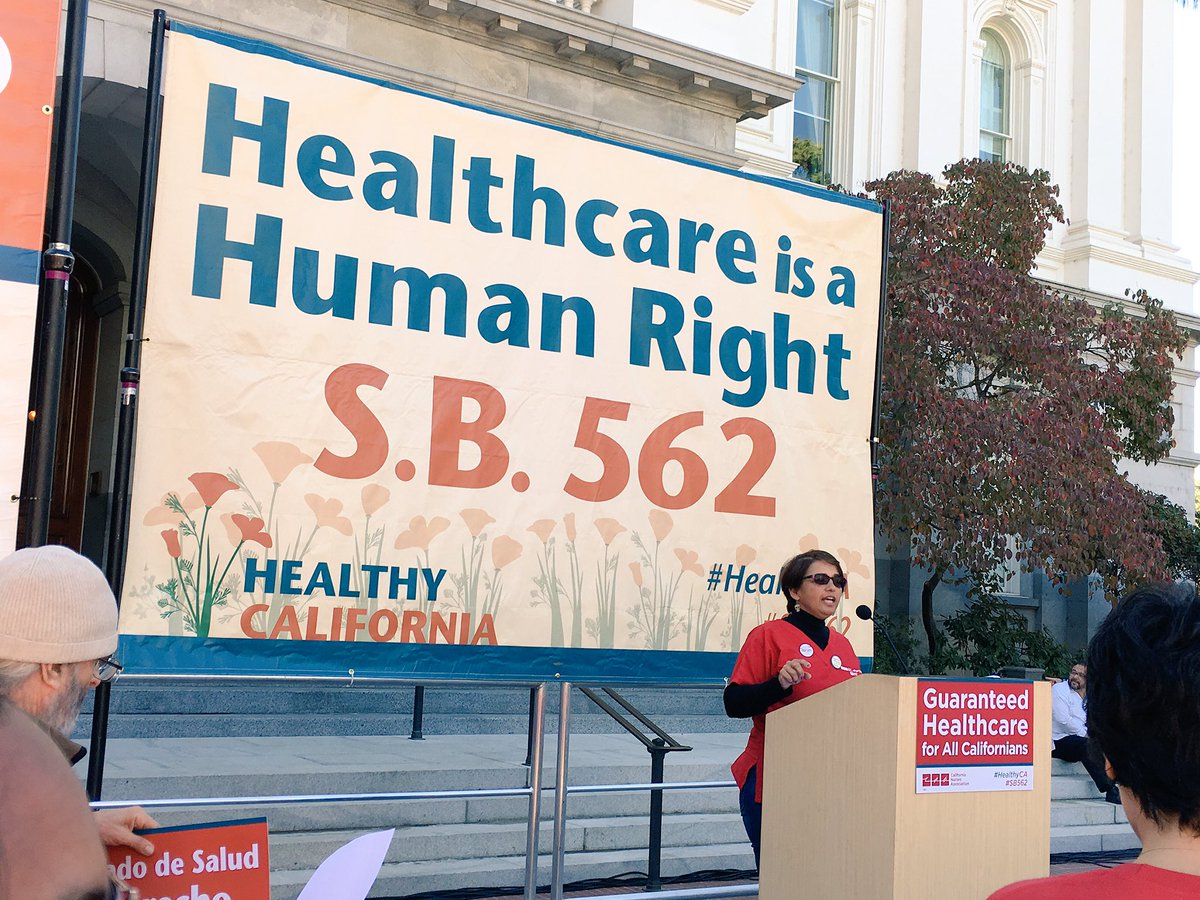 4HealthyCA's tweet photo. #Nurses say: "Stop talking about it and start doing it." #SB562 to guarantee healthcare! https://t.co/lTdsmfZvAk