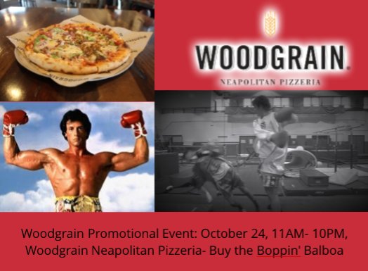 BoppinBalboa's tweet photo. TOMORROW, come to @woodgrainpizza and try out our pizza,trust us,it will be worth it. Percent of proceeds go to DGN. https://t.co/JQcV6pr8Ha