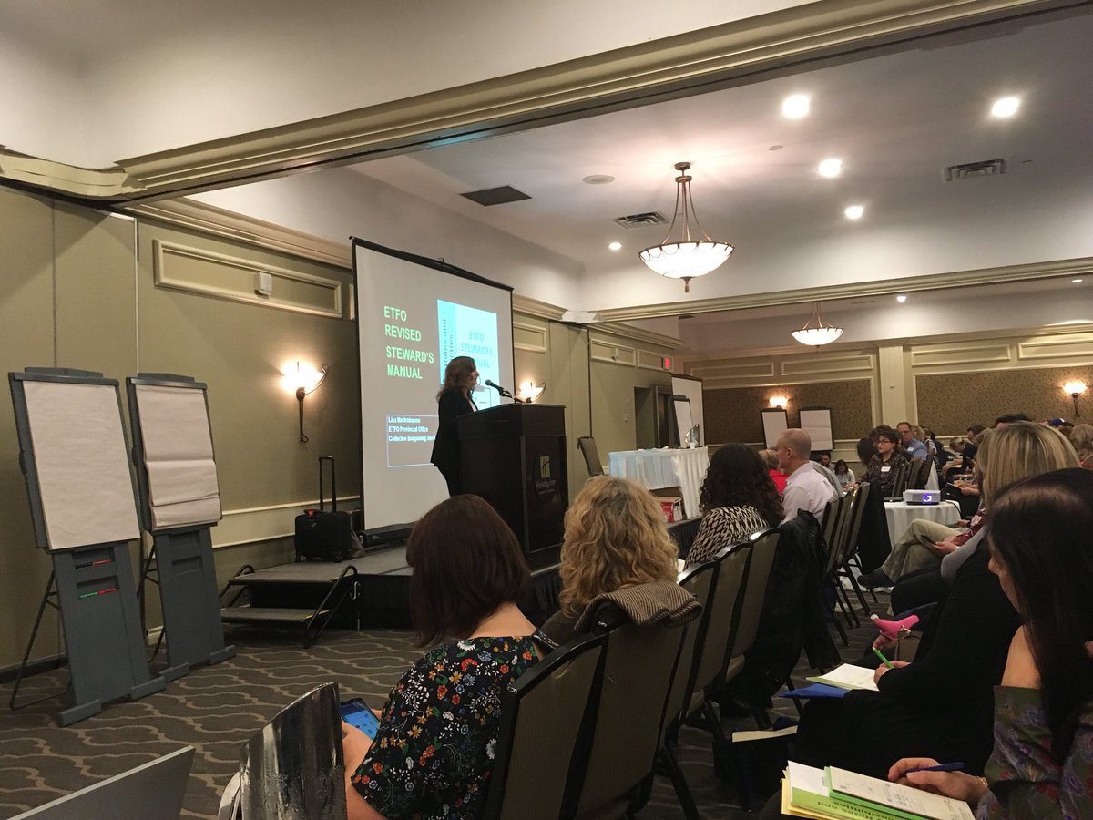 lalalalachica's tweet photo. @ETFOcb Liaison Lisa Mastrobuono reminds that we are communicators advocates, eyes & ears of the union #manual #stewardtraining #ETFO #ETT https://t.co/BQtnnGaduX