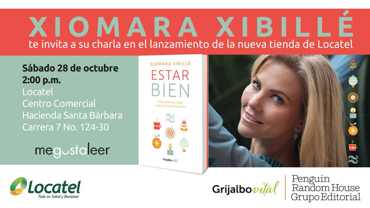 Este sábado 28 de Octubre a las 2:00 p.m. @xiomaraxibille en Locatel del Centro Comercial <a href="/Haciendasb/">Hacienda Santa Barbara/</a>