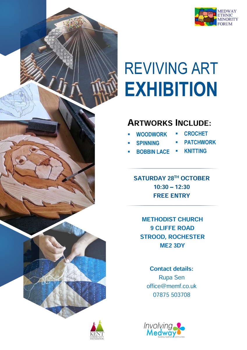MedwayDiversity's tweet photo. Hope to see you all @ Reviving Art Exhibition on Sat, 28th Oct @ Methodist Church, 9 Cliffe Road, Strood, ME2 3DY from 10:30 am- 12:30 pm https://t.co/3dtxl3eOPs
