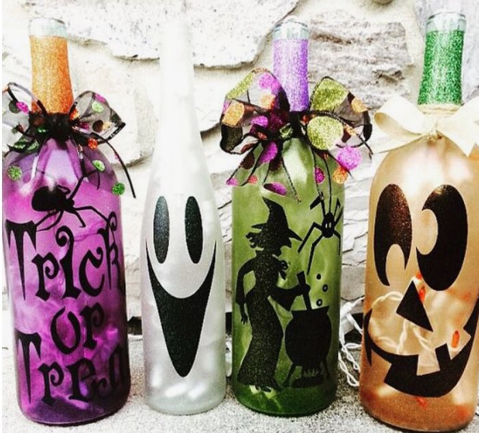 VinBonFairview's tweet photo. Check out these wine bottle crafts! All you do is drink the #wine! #halloween #crafts #DIY https://t.co/I70TA0GFeM https://t.co/n1oVmf3Dft