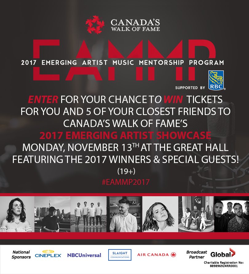 CWOFame's tweet photo. ENTER to WIN Tickets to for you &amp; 5 of your friends to #CWOF #EAMMP2017 Artist Showcase Nov 13th at the @GreatHallTO https://t.co/lsxXOKrTXi https://t.co/aablYWFKDy
