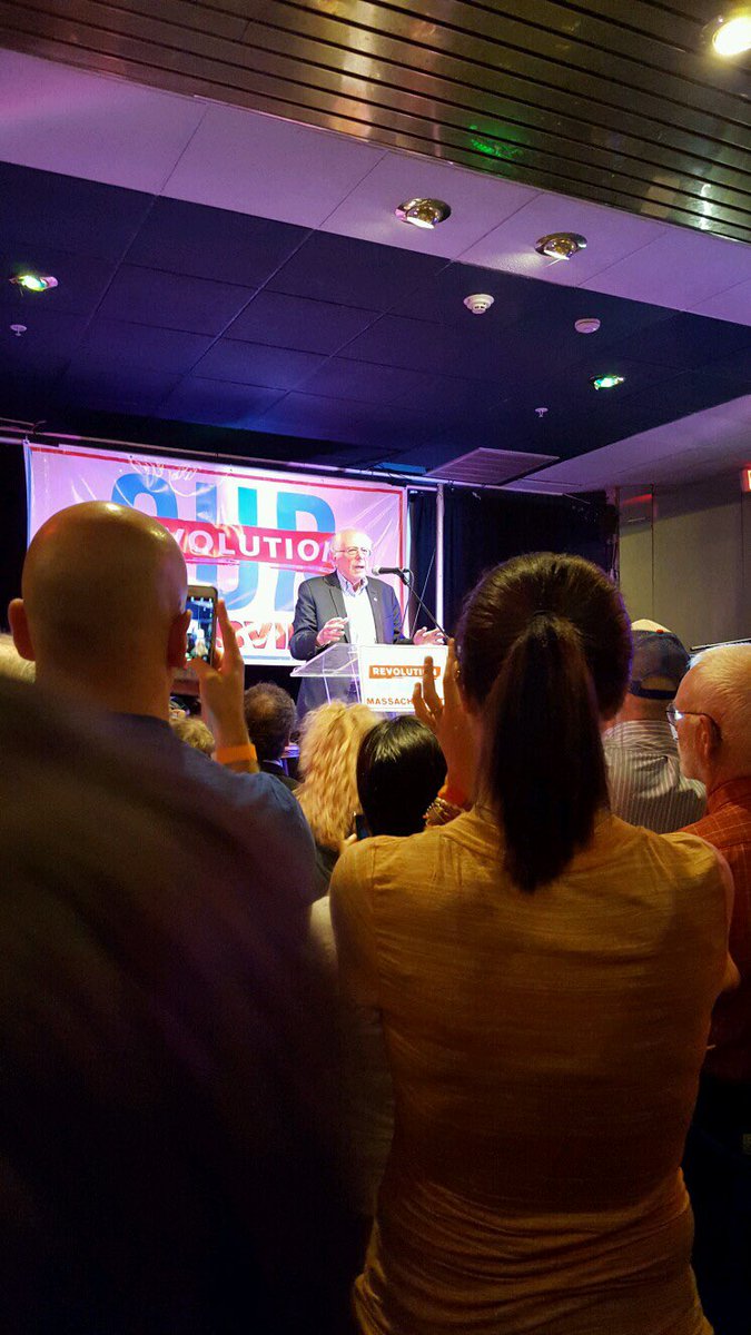Boston_DSA's tweet photo. "Many people will die unnecessarily to give billionaires tax breaks." @BernieSanders #OurRev https://t.co/ksCJbBMnNG