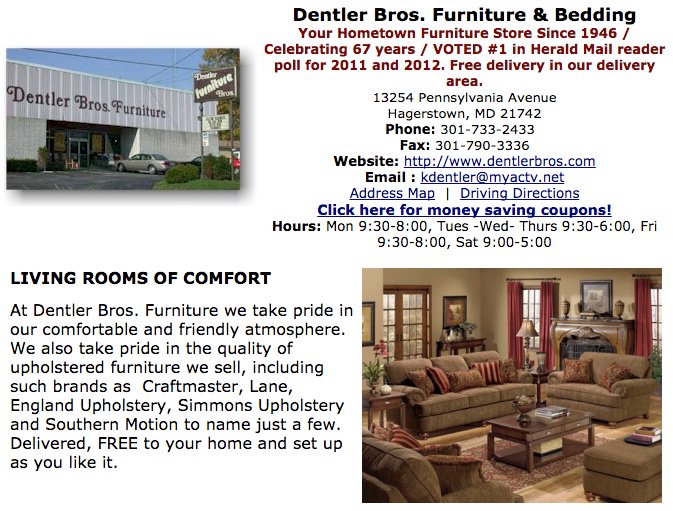 washcountymd's tweet photo. Dentler Bros. Furniture &amp; Bedding - Since 1946 - Free delivery in our delivery area. https://t.co/0agmtxV7FF https://t.co/EcaKol9VNU